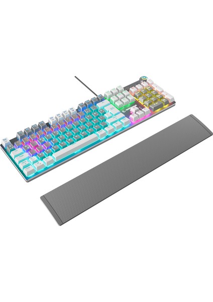 KB-R28 Blade Plus Gri-Beyaz Gökkuşağ Türkçe Blue Switch Mekanik Klavye Oyuncu Gaming Klavye indirimleri