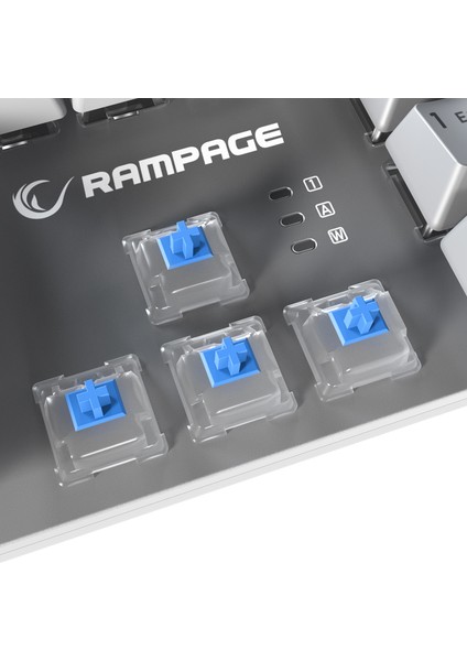 KB-R28 Blade Plus Gri-Beyaz Gökkuşağ Türkçe Blue Switch Mekanik Klavye Oyuncu Gaming Klavye