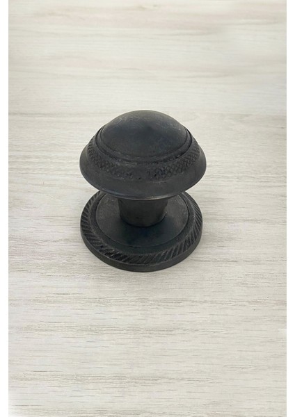 Pirinç Döküm Oksit Siyah Rengi 8 cm Çapında Kapı Tokmağı/kapı Topuzu
