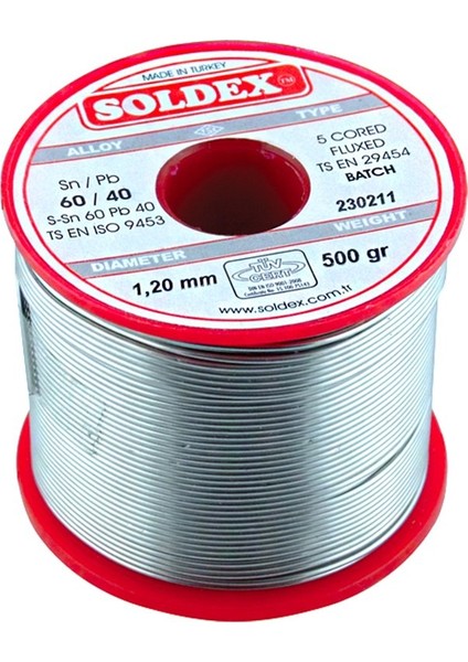 500 gr Lehim 1.2 mm Kalın Soldex SN60 PB40-FINDIT
