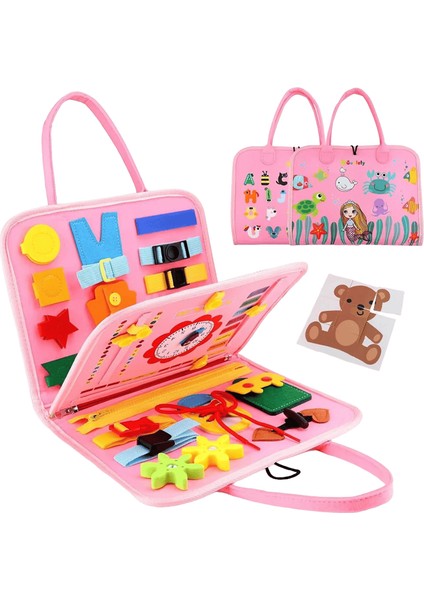 Montessori Oyuncakları Meşgul Tahtası Duyusal Aktivite Motor Becerileri Için Geliştirme Kurulu, Yeni Yürümeye Başlayan Çocuklar Için Öğrenme Kurulu Renk: Deniz Kızı (Yurt Dışından)