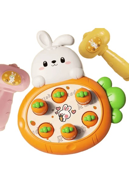 Karikatür Montessori Bebek Oyuncakları Yürüyor Eğitici Doğum Günü Hediyesi Hayvan Temalı Vurma Oyunu Ebeveyn Çocuk Tahta Çekiçleme Oyunu Renk:turuncu Tavşan (Yurt Dışından)