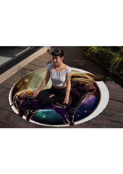 Yoga, Meditasyon,burçlar ve Mandala Temalı, Meditasyon Halısı 12