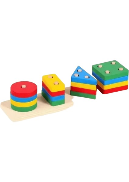 Montessori Ahşap Oyuncaklar Renk Şekil Eşleştirme Bulmaca Oyunu Renkli Boncuklu Renk Biliş Erken Eğitici Oyuncaklar Çocuklar Için Hediye Renk: Küp 4 Sütun (Yurt Dışından)