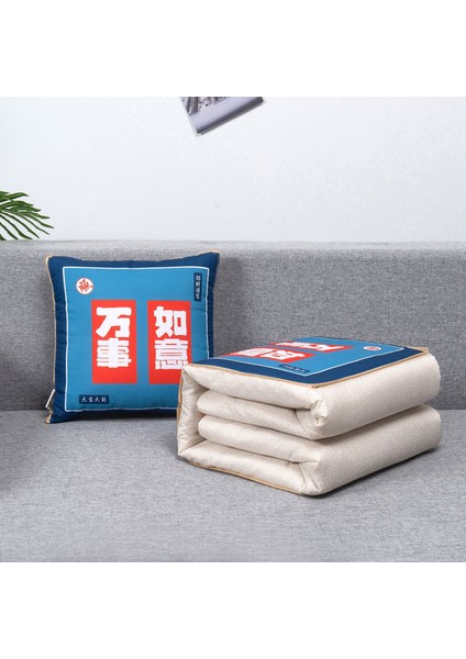 Üzerinde logo baskılı ikisi bir arada yastık yorganı, çok fonksiyonlu araba kanepe yastığı yorganı (Yurt Dışından) fiyatları