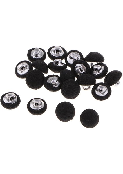20 Adet Kapalı Düğme El Sanatları Bezemeler 10MM, Siyah (Yurt Dışından)