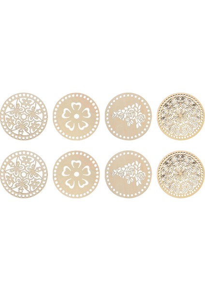 8 Adet Doğal Ahşap Tığ Sepeti Alt Içi Boş 5.4 Inç Daire Boş Ahşap Taban (Yurt Dışından) modelleri