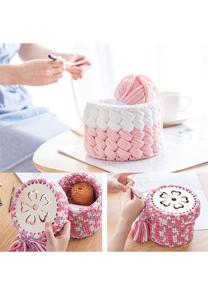 8 Adet Doğal Ahşap Tığ Sepeti Alt Içi Boş 5.4 Inç Daire Boş Ahşap Taban (Yurt Dışından) indirimleri