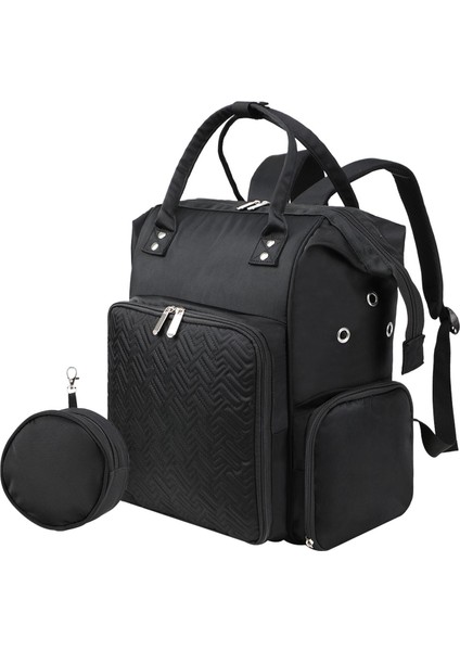 Örgü Çantası Sırt Çantası Örgü ve Tığ Işi Taşınabilir Boş Depolama Çantası Siyah (Yurt Dışından)