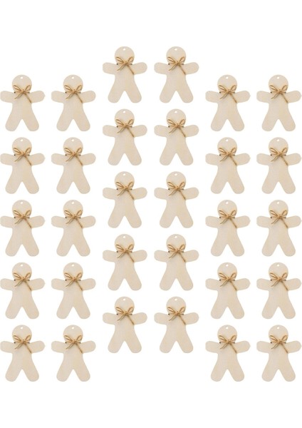 30 Boyasız Zencefilli Kurabiye Zencefilli Kurabiye Şap Kesikler Bitmemiş Ahşap Delikli (Yurt Dışından) fiyatları