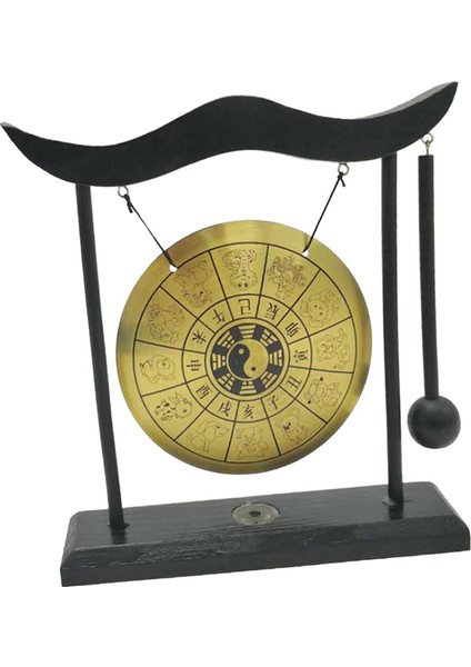 Gong Süsleme Pirinç Feng Shui Masaüstü Gong Rüzgar Gongları Çin Gong Çanı A (Yurt Dışından)