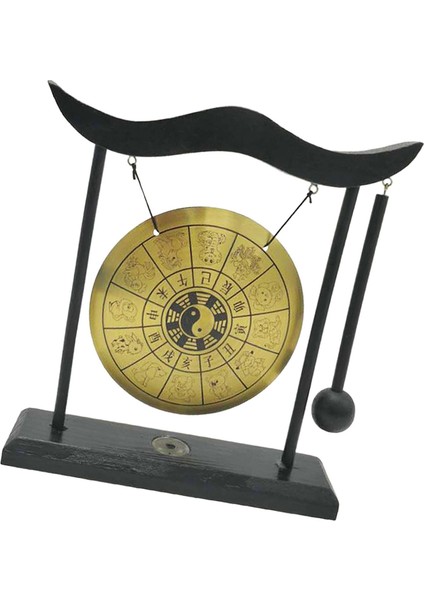Gong Süsleme Pirinç Feng Shui Masaüstü Gong Rüzgar Gongları Çin Gong Çanı A (Yurt Dışından) fiyatları