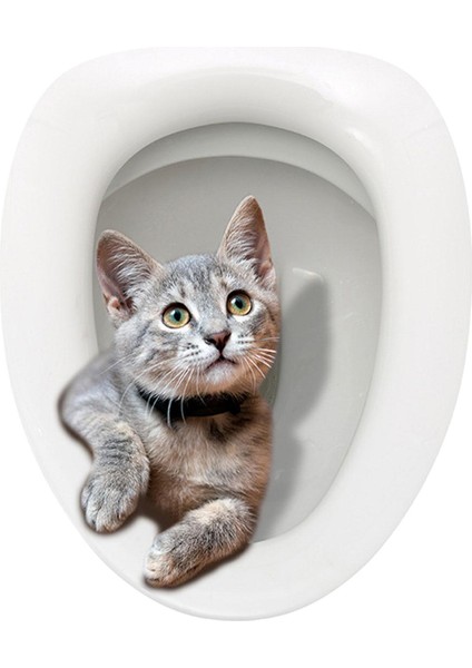Kedi Işaretleri Tuvalet Kapağı Çıkartmaları Tuvalet Lavabo Tuvalet S Için Eğlenceli Su Geçirmez (Yurt Dışından)