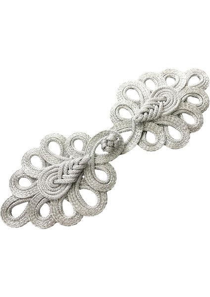 Çin Düğüm Kurbağa Düğmesi Moda El Yapımı Düğme Tang Takım Elbise Eşarp Hanfu Argent (Yurt Dışından)