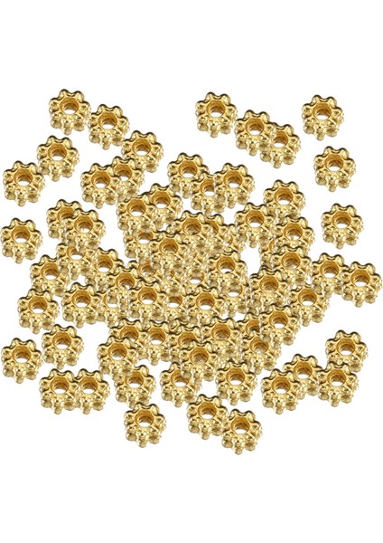 100X Çiçekleri 6mm Dıy Kolye Takı Yapımı I Altın (Yurt Dışından)