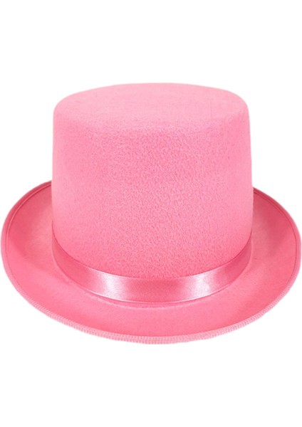 Üst Şapka Düz Üst Korkak Sihirbaz Şapkası Sahne Performansı Için Gece Kulübü Festivali Pembe (Yurt Dışından)