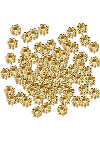100X Çiçekleri 6mm Dıy Kolye Takı Yapımı I Altın (Yurt Dışından)
