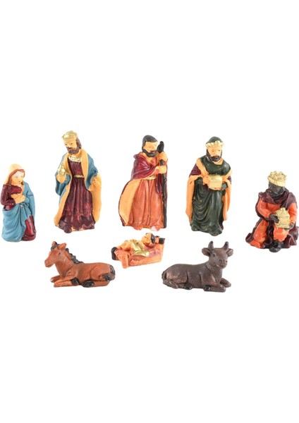 8 Parça Noel Doğum Sahnesi Heykelcik Seti Güzel Dekoratif Süsleme (Yurt Dışından) modelleri