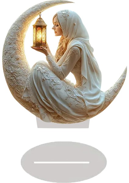 2d Ramazan Dekorasyon Arapça Düz Üstü Üstü Süsleme Yemek Odası Ev D (Yurt Dışından)