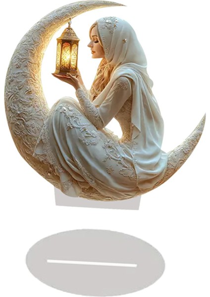 2d Ramazan Dekorasyon Arapça Düz Üstü Üstü Süsleme Yemek Odası Ev D (Yurt Dışından)