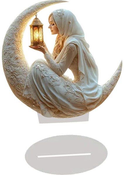 2d Ramazan Dekorasyon Arapça Düz Üstü Üstü Süsleme Yemek Odası Ev D (Yurt Dışından)