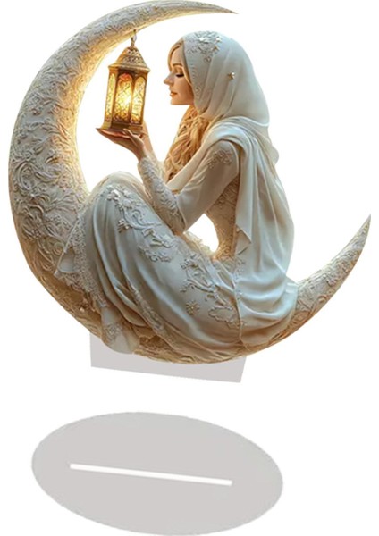 2d Ramazan Dekorasyon Arapça Düz Üstü Üstü Süsleme Yemek Odası Ev D (Yurt Dışından)