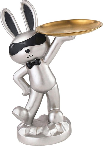 Icı Karikatür Tavşan Heykelcik Depolama Tepsisi Düğün Yemek Odası Dekor Için Argent (Yurt Dışından) fırsatları