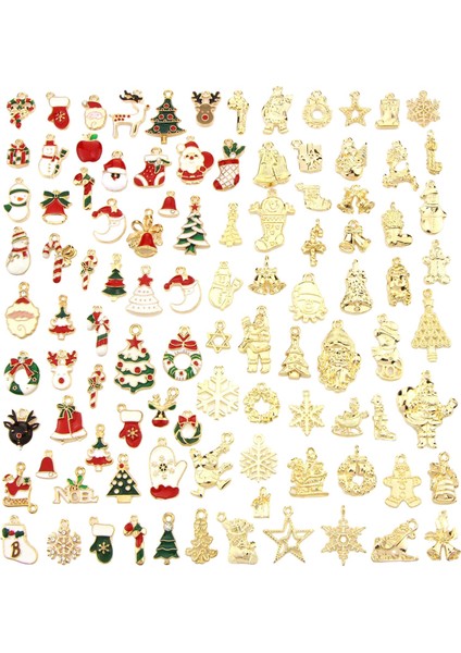 100 Noel Charms Kolye Dangle Takışım Bilezik Için (Yurt Dışından)
