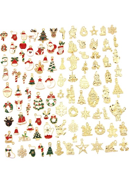 100 Noel Charms Kolye Dangle Takışım Bilezik Için (Yurt Dışından)