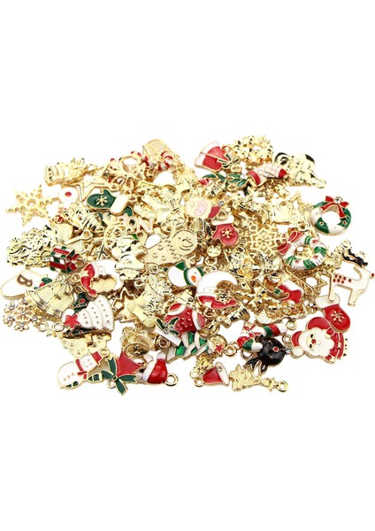 100 Noel Charms Kolye Dangle Takışım Bilezik Için (Yurt Dışından)