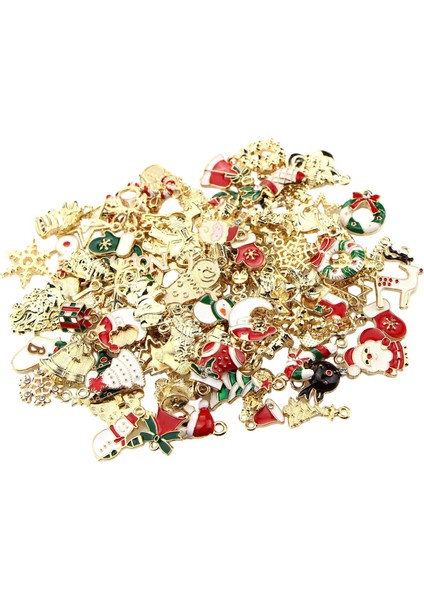 100 Noel Charms Kolye Dangle Takışım Bilezik Için (Yurt Dışından)