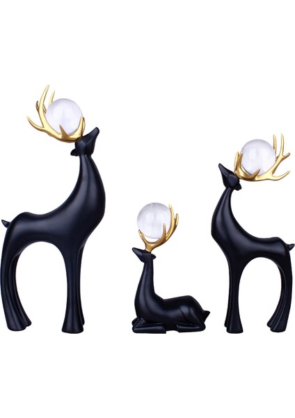 Çocuk I Partileri Için 3 Ren Ği Figürleri Noel Elk Heykelleri (Yurt Dışından)
