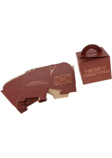 10 Noel Ş Kutuları 3.5''x3.5''4.7'' Kırmızı Kar Taneleri (Yurt Dışından) fırsatları