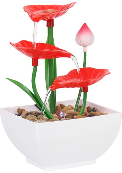 3 Katman Gevşeme Masası Çeşmesi LED Şelale Lotus Yaprağı ile Akan Su (Yurt Dışından)