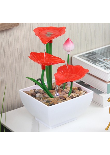 3 Katman Gevşeme Masası Çeşmesi LED Şelale Lotus Yaprağı ile Akan Su (Yurt Dışından) modelleri