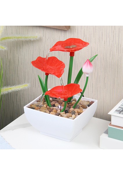 3 Katman Gevşeme Masası Çeşmesi LED Şelale Lotus Yaprağı ile Akan Su (Yurt Dışından) fırsatları