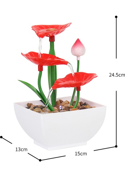 3 Katman Gevşeme Masası Çeşmesi LED Şelale Lotus Yaprağı ile Akan Su (Yurt Dışından) indirimleri