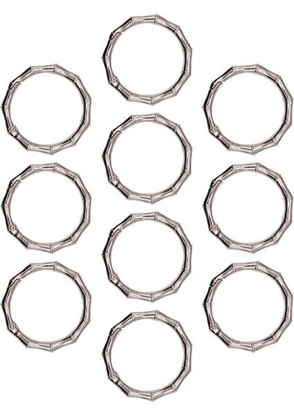 10 Yaylı Yuvarlak Karabina Klipsleri Tote Omuz Askısı Için Çıtçı Argent (Yurt Dışından)