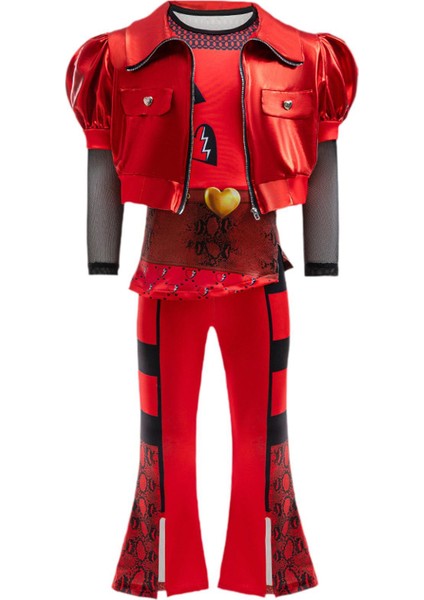 Çocuklar Kırmızı Kostüm Polyester Sahne Üst ve Pantolon Parti Için 110 cm (Yurt Dışından)
