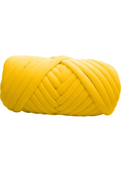 500G Kadife Tıknaz Iplik Kol Örgü Yastık Yıkanabilir Halılar Sepet Yastık Sarı (Yurt Dışından)