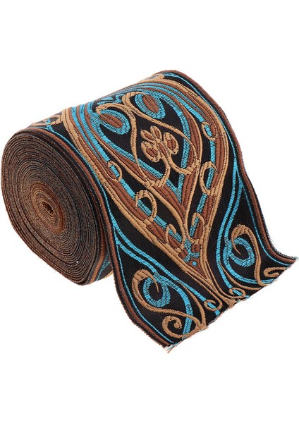 5 Metre Jakard Dokuma Dantel Nakış Dantel Giyim Şapkası 10CM Mavi (Yurt Dışından) modelleri