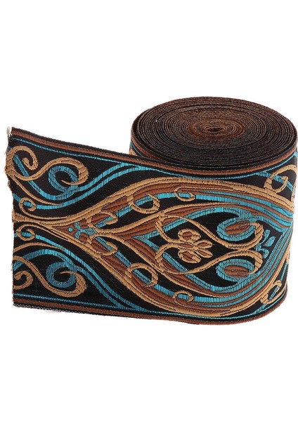 5 Metre Jakard Dokuma Dantel Nakış Dantel Giyim Şapkası 10CM Mavi (Yurt Dışından) indirimleri