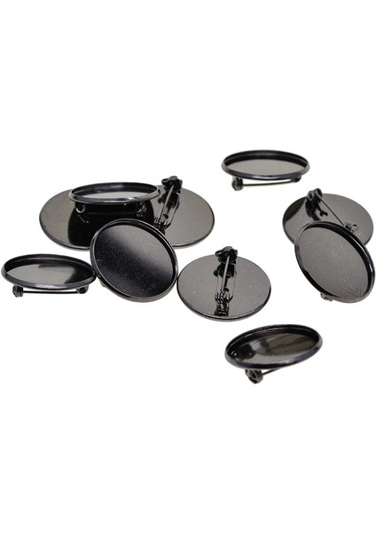 10 25MM Broş Yapımı Boş Cabochon Çerçeve Tepsileri Rozeti (Yurt Dışından)