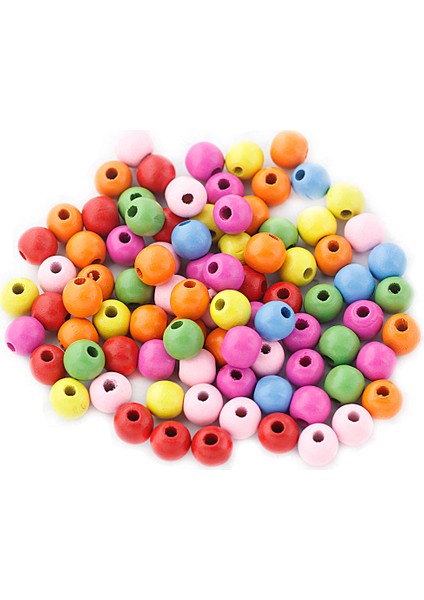 100 Ahşap Kar Desenler Şekiller Yuvarlak Pirinç Büyük 12MM 2.5-3mm Çok (Yurt Dışından)