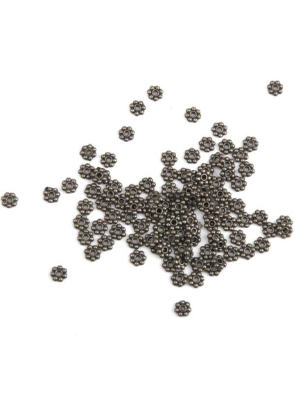 100X Çiçek Spacer Charms Takı Bulgular Süsleme 4mm (Yurt Dışından)