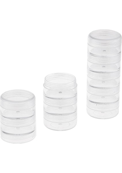 Blesiya 10 Istiflenebilir Şeffaf Makyaj Küçük Ürün Saklama Kutusu Vidalı Kavanoz Konteyner 95X36MM (Yurt Dışından)