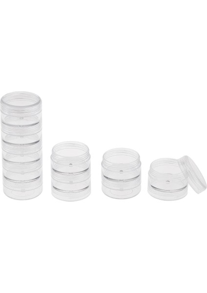 Blesiya 10 Istiflenebilir Şeffaf Makyaj Küçük Ürün Saklama Kutusu Vidalı Kavanoz Konteyner 95X36MM (Yurt Dışından) modelleri