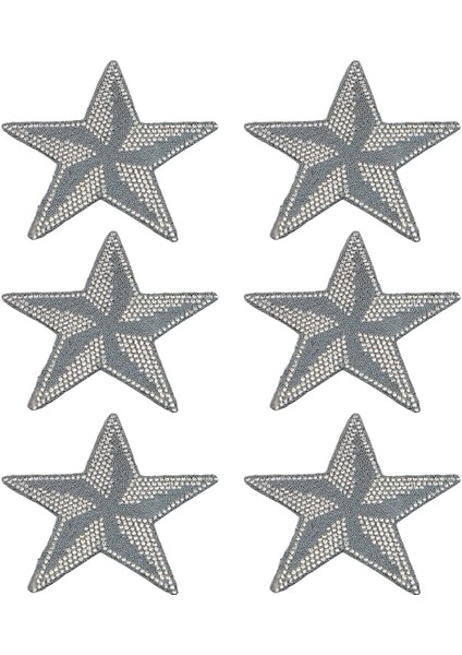 6 Adet Yıldız Şekli Yapay Elmas Yamalar Glitter Çıkartmalar Bling Dıy Aksesuar Gri (Yurt Dışından)