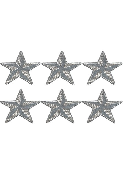 6 Adet Yıldız Şekli Yapay Elmas Yamalar Glitter Çıkartmalar Bling Dıy Aksesuar Gri (Yurt Dışından) fiyatları