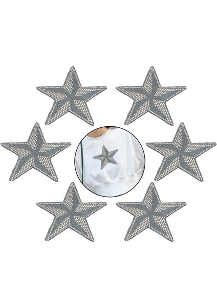 6 Adet Yıldız Şekli Yapay Elmas Yamalar Glitter Çıkartmalar Bling Dıy Aksesuar Gri (Yurt Dışından) fırsatları